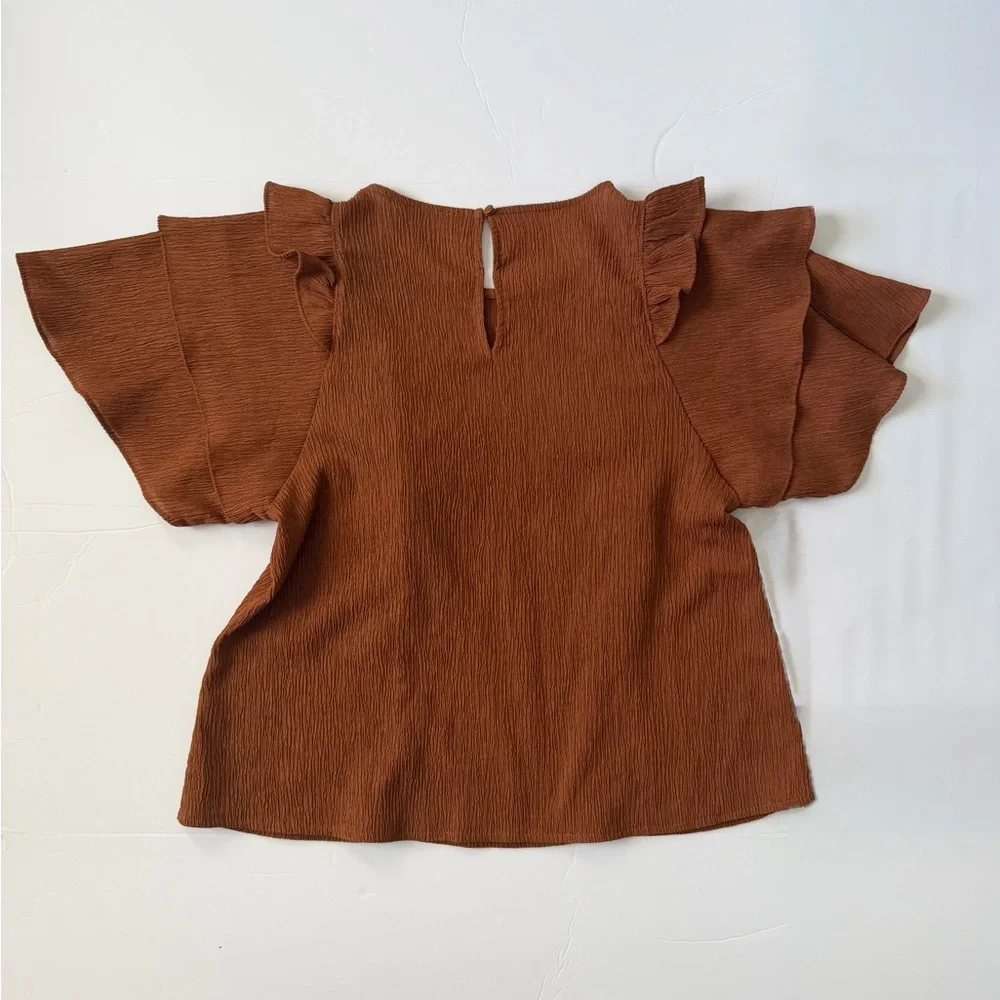 Express Brown Ruffle Top - Picture 4 of 4
